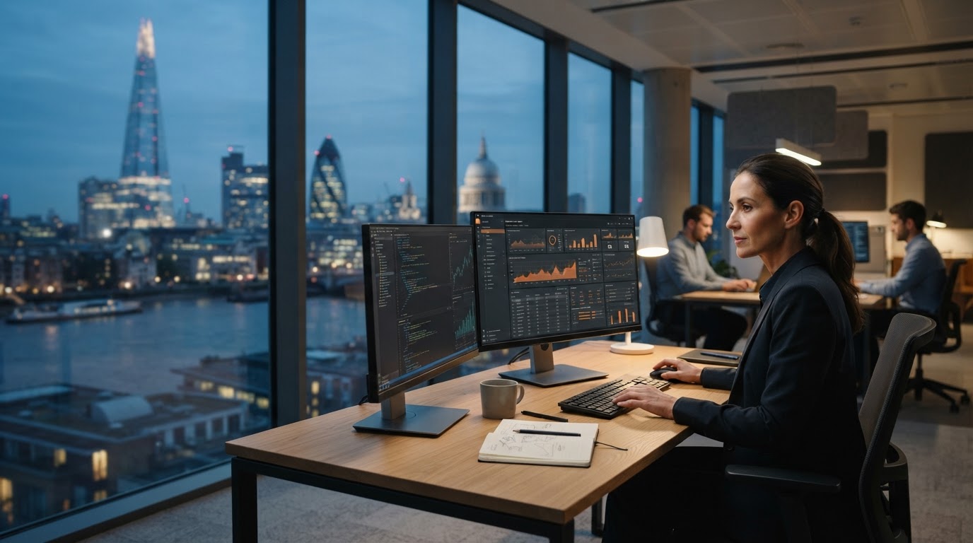 Althera Pro real-time data terminal displaying market volatility and stop-loss thresholds